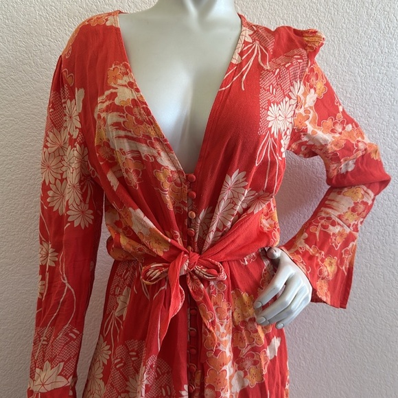 Free People Mixed Print Twist Dress - Picture 7 of 10